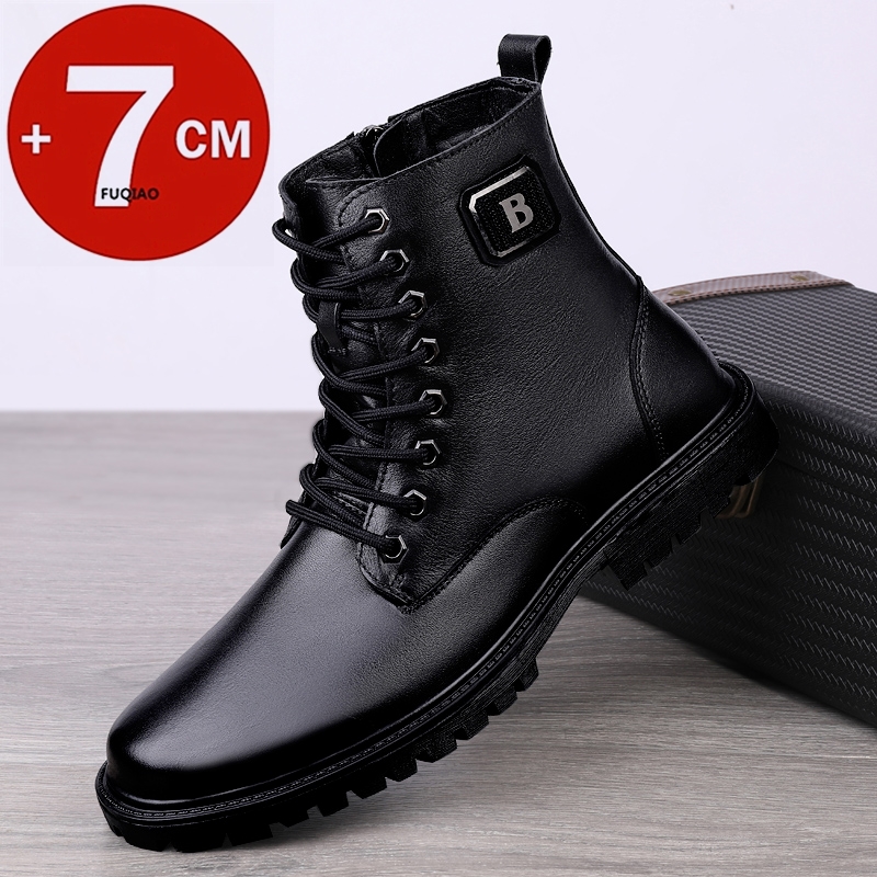 Men'S Shoes Dockers - Men's Genuine Leather Elevator Boots Winter