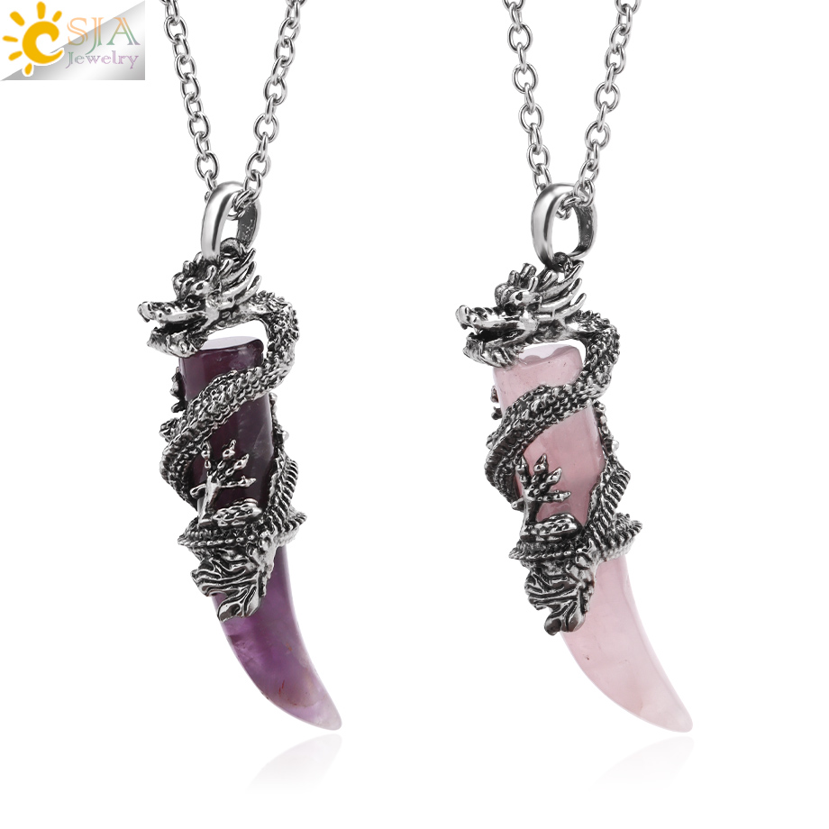 Sport Slide Men - Vintage Man Crystal Necklace Dragon Natural