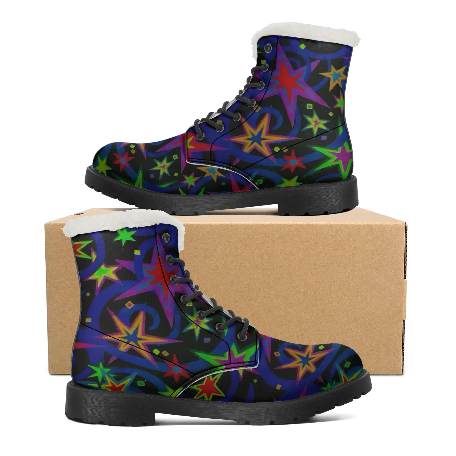 Men Shoes Eu To Us - Starlit Sky Plush Snow Boots for
