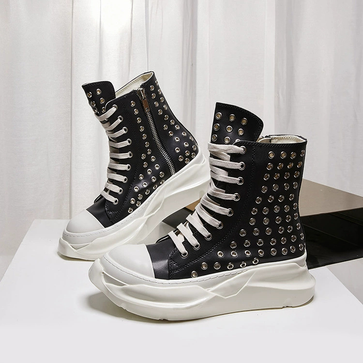 Men'S Shoes Zipper - Vintage Men Shoes High-TOP Platform Boots