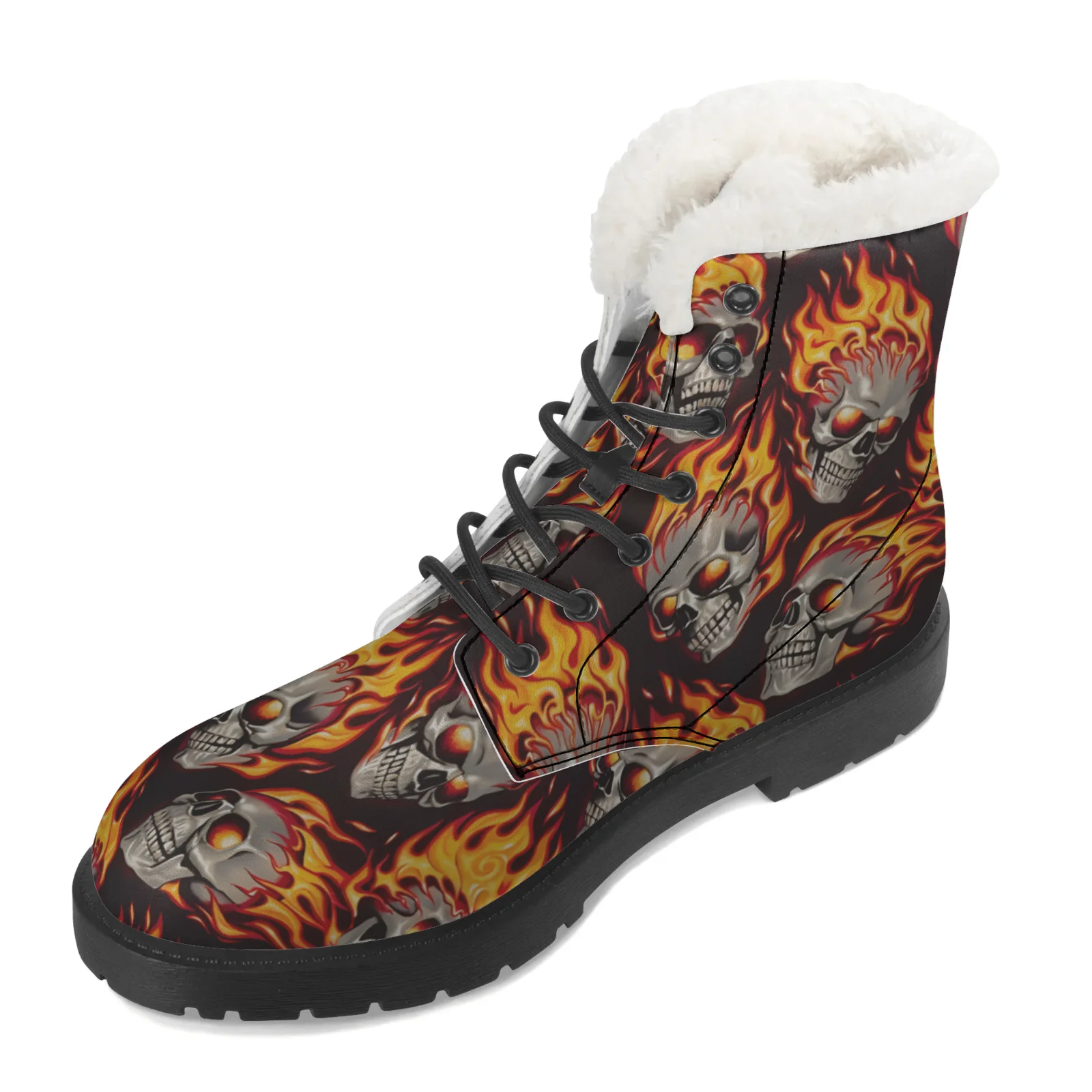 Fire Skull Patterns Snow Boots - đánh giá và giá Men Shoes Eu To Us