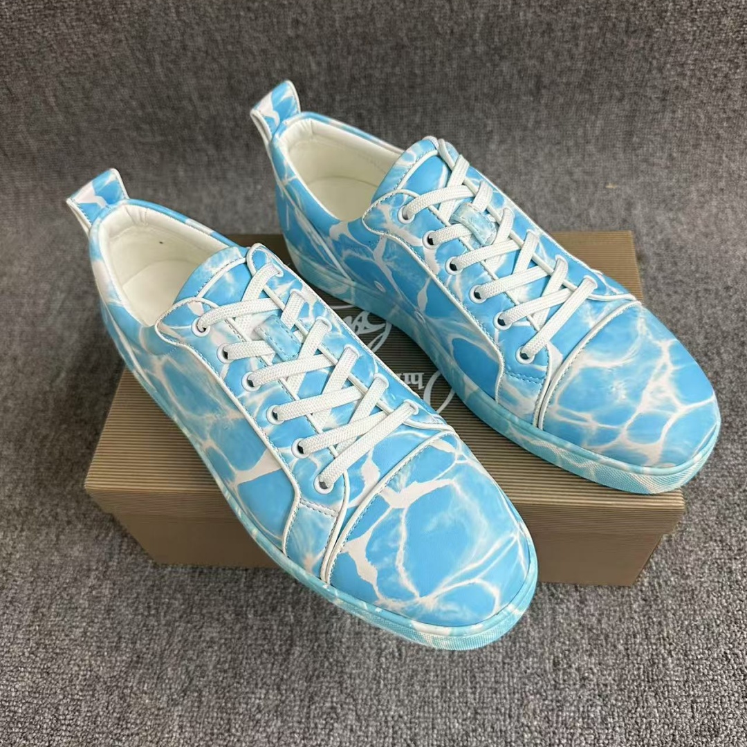 Blue Water Ripple Board Shoes  - đánh giá và giá Men Shoes Red Bottom