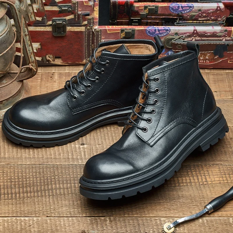 Men's Retro Ankle Leather Boot - đánh giá và giá Men'S Shoes Quality Brands