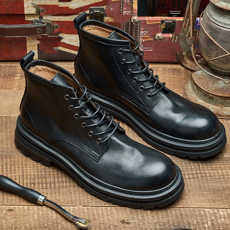 Men's Retro Ankle Leather Boot - đánh giá và giá Men'S Shoes Quality Brands
