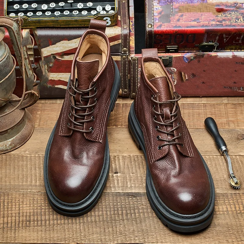 Men's Retro Ankle Leather Boot - đánh giá và giá Men'S Shoes Quality Brands