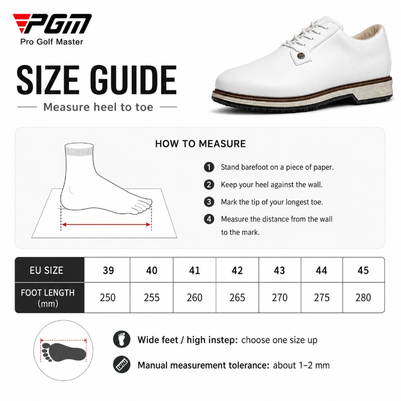 PGM Men's Cow Leather Golf Sho - đánh giá và giá Men Shoes Eu To Us