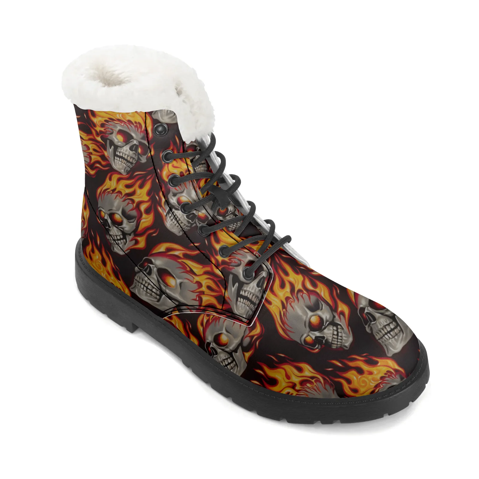 Fire Skull Patterns Snow Boots - đánh giá và giá Men Shoes Eu To Us